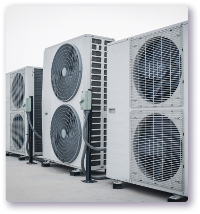 commercial HVAC units on roof of building
