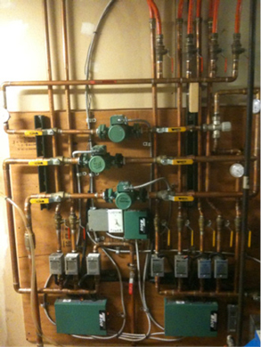 Example of a heating distribution “board” built by Horizon Services.
