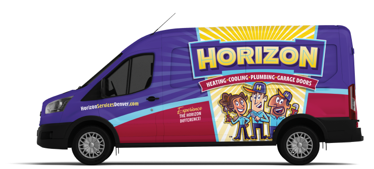 Horizon Services van with logo on the side